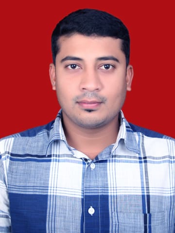 Man With red background